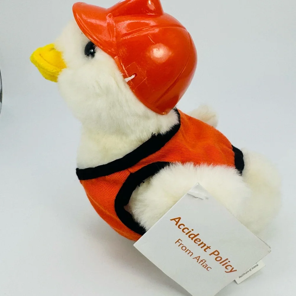 AFLAC INSURANCE TALKING PLUSH Construction Worker Hard Hat Vest DUCK 6